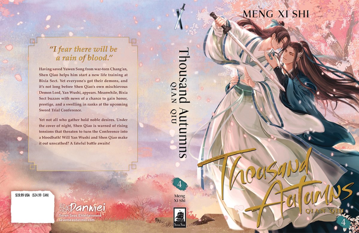 Seven Seas Entertainment (@gomanga) on Twitter photo It's #danmei cover reveal time! 🍂 THOUSAND AUTUMNS: QIAN QIU (NOVEL) Vol. 4 by Meng Xi Shi, with amazing art by <a href="/mimominamo/">🧧Mimo🐺🦌🍆🍑🌟CWT68 Sat-Sun✨️ O61-62</a>! Available in English print/digital this March. #ThousandAutumns #QianQiu #SevenSeasDanmei
Pre-order now:
sevenseasdanmei.com/#thousandautum… It's #danmei cover reveal time! 🍂 THOUSAND AUTUMNS: QIAN QIU (NOVEL) Vol. 4 by Meng Xi Shi, with amazing art by <a href="/mimominamo/">🧧Mimo🐺🦌🍆🍑🌟CWT68 Sat-Sun✨️ O61-62</a>! Available in English print/digital this March. #ThousandAutumns #QianQiu #SevenSeasDanmei
Pre-order now:
sevenseasdanmei.com/#thousandautum…
