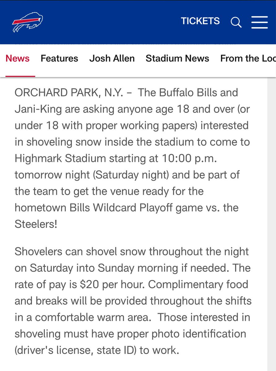 SharpFootball's tweet image. they’re recruiting snow shovelers ❄️❄️❄️

arrive at 10pm tomorrow…
shovel snow throughout the night…
get paid $20/hour &amp;amp; free food

PLAYOFF SNOW FOOTBALL IS MAGICAL