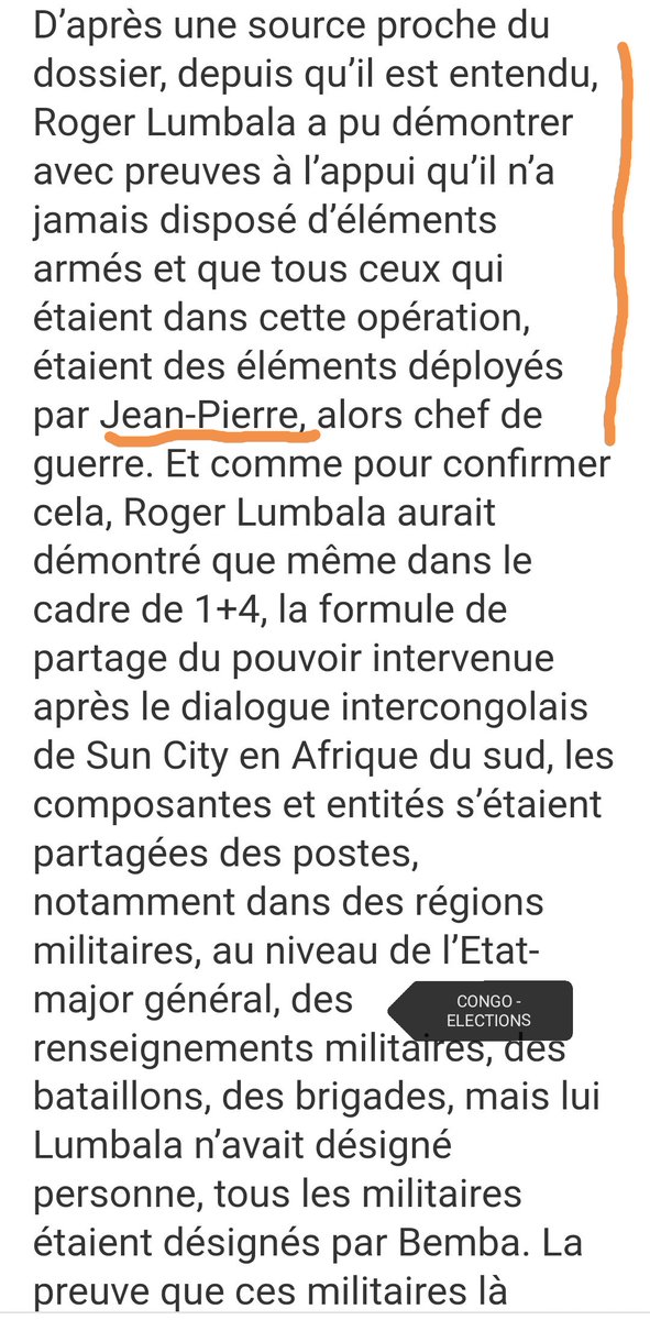 JP BEMBA rattrapé par l'opération 'Effacer le tableau' ! Le 06.11.2023 l'acte d'accusation contre Roger LUMBALA a été finalisé par trois juges d'instruction. Or, LUMBALA est présumé complice et a chargé le VPM de Félix TSHISEKEDI : JP BEMBA qui avait désigné les soldats du RCDN!