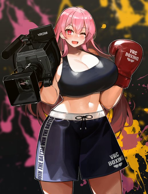 VRCボクシングで仲良くなった撮影担当のmyunさん(@myun_starlight)だよ。Skebもらった! 