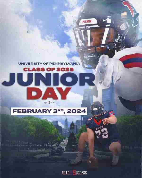 Thank you @PennFB for the invite very excited to be on campus!!! @CoachMetzler @CoachMartinESA @Watson_718 @ESAofMass