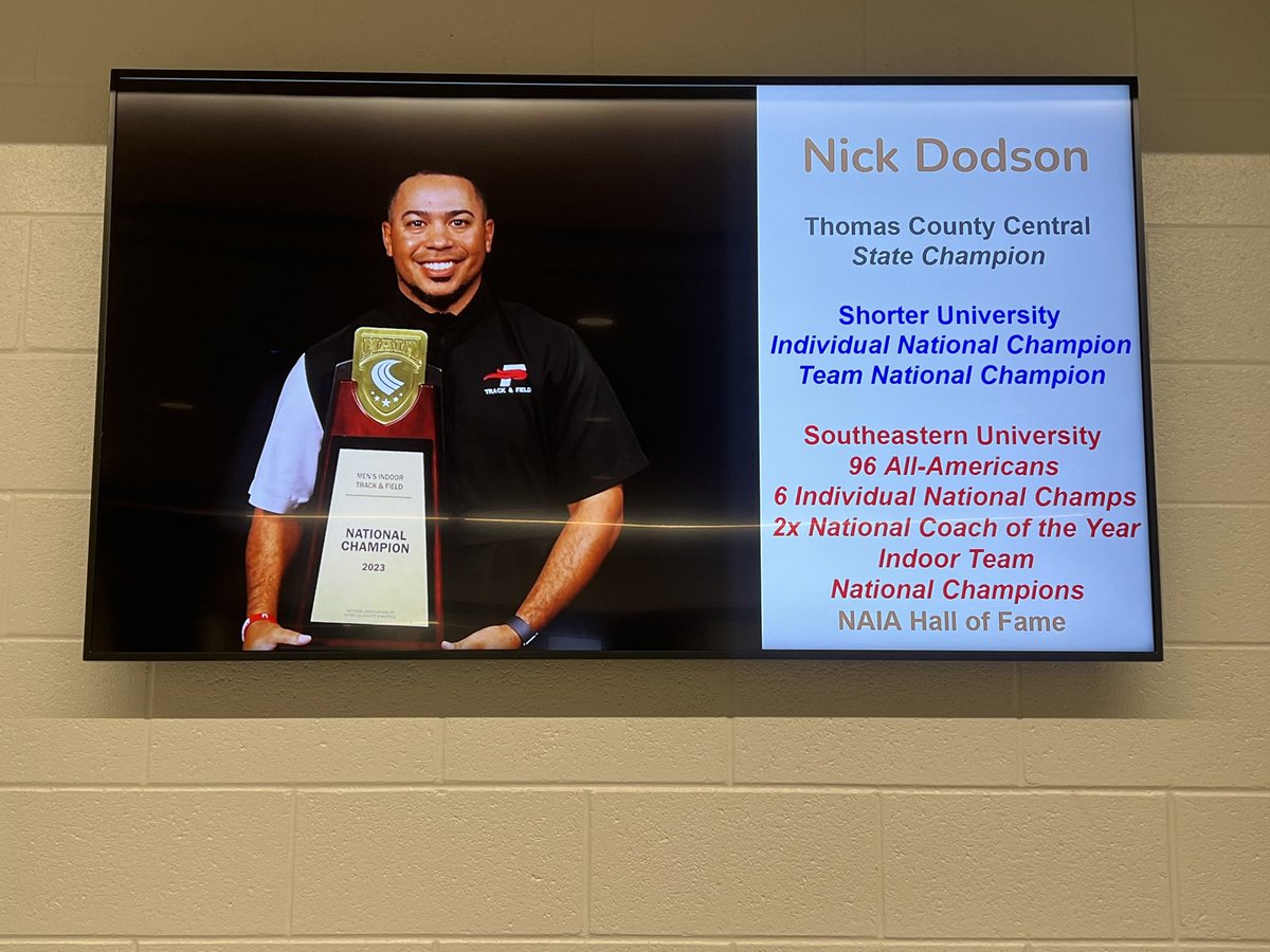 Nick Dodson (@coachdot5084) on Twitter photo It feels great to be back home in Georgia! This great state has invited me back to be the Keynote Speaker at the Georgia Track and Field Cross Country Coaches Association Clinic here in Douglasville, GA. I’m proud to be from this state and call it home. #GeorgiaMade <a href="/GATFXCCA/">GA Track & Field/Cross Country Coaches Association</a> It feels great to be back home in Georgia! This great state has invited me back to be the Keynote Speaker at the Georgia Track and Field Cross Country Coaches Association Clinic here in Douglasville, GA. I’m proud to be from this state and call it home. #GeorgiaMade <a href="/GATFXCCA/">GA Track & Field/Cross Country Coaches Association</a>