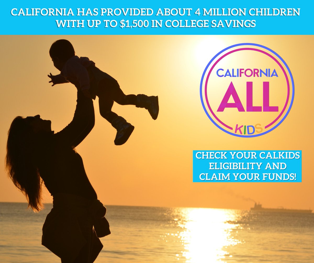 California has provided about 4 million children with up to $1,500 in college savings. It’s part of the CalKIDS program. Among the eligible are Low-income Public School Students: calkids.org/the-basics/who…