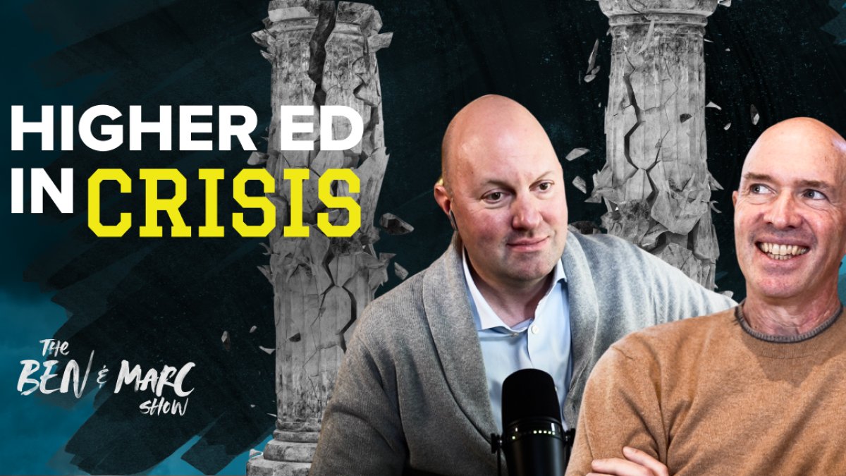 'Universities matter tremendously to our world, but they’re currently in a state of crisis.' The latest episode of the Ben & Marc Show with @bhorowitz and @pmarca explores the complexities and dynamics of the American university system, touching on both its historical roots and…
