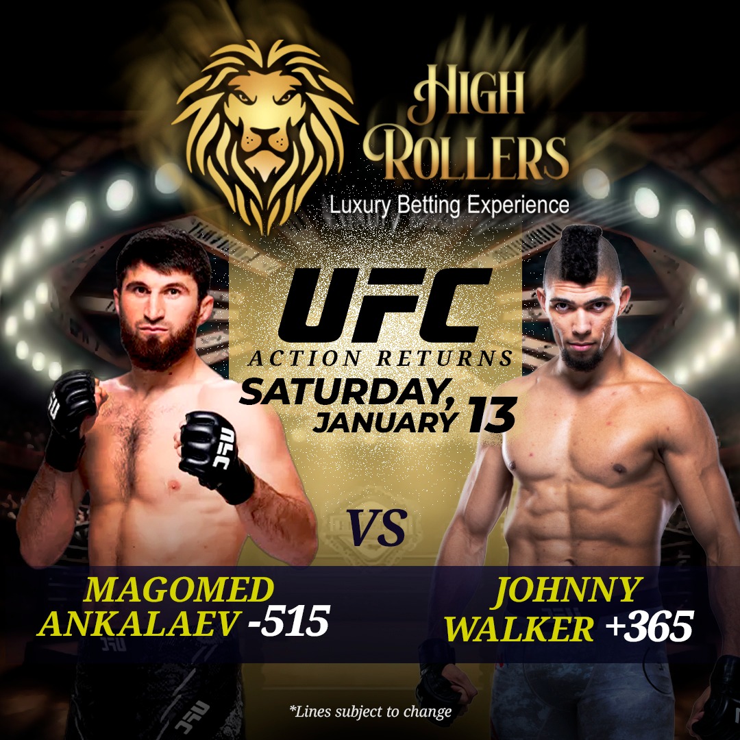 Get ready for this big UFC showdown when Magomed Ankalaev takes on Johnny Walker!  Place your bets at High Rollers Sportsbook and witness the intensity of every punch and submission!

#HighRollers #AnkalaevVsWalker #MagomedAnkalaev #JohnnyWalker #FightNight #UFC