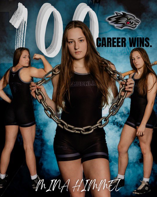 THSGWrestling's tweet photo. Congratulations to Mina Himmel for 100 career wins! The first girl in timberland history. https://t.co/7Sc9Dikizg