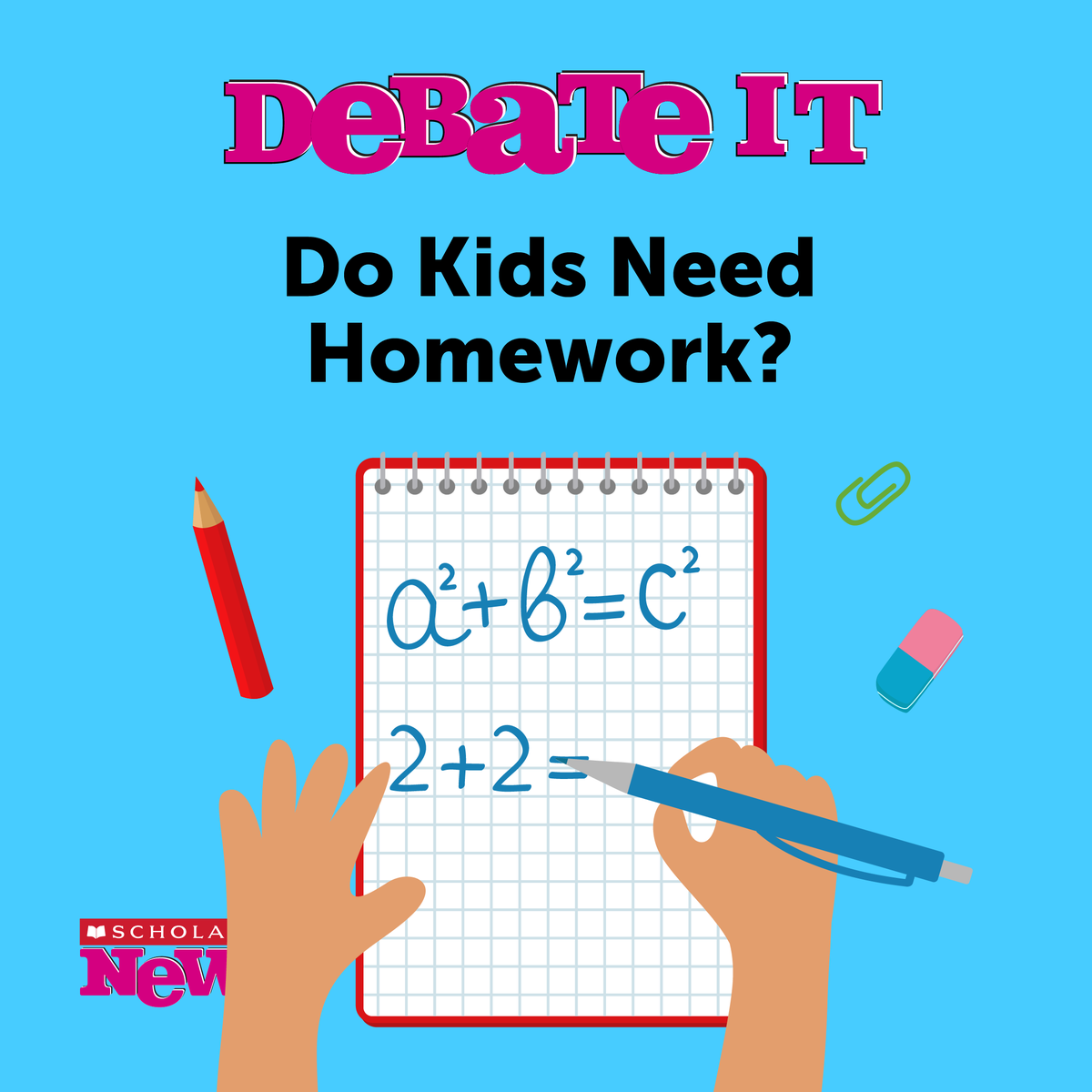 Debate It: Do kids really need homework? Research is key! Debates in  #ScholasticNews propel students into a world of exploration, where  gathering facts and evidence becomes second nature. Subscribe today!  https://t.co/rffFqbSB8k