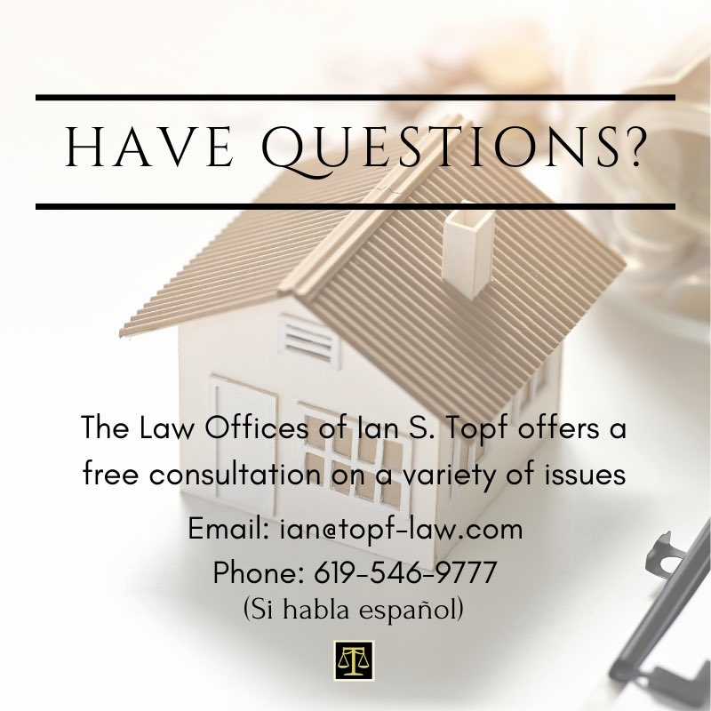 Another year has come to a close and there may have been a number of life events that have altered your estate plan. 

Checkout my blog on reviewing your estate plan - topf-law.com/2024/01/11/new… 

#Legalmatters #sandiegolawyer #estateplanning #familylaw #familylawyer
