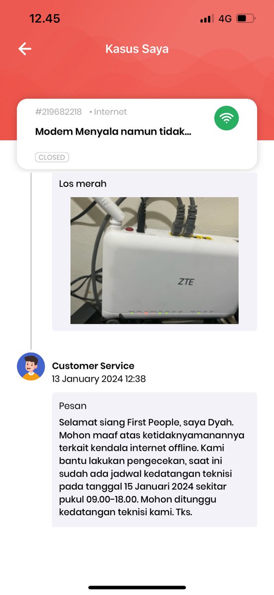 puguhardy's tweet photo. @sukarendang @FirstMediaCares Sama juga mati dr hari jumat, lapor di aplikasi malah udah di close tiketnya, dan internet masih mati, lapor lagi malah di jadwalkan troubleshoot tgl 15 https://t.co/bIe4LbXlAU