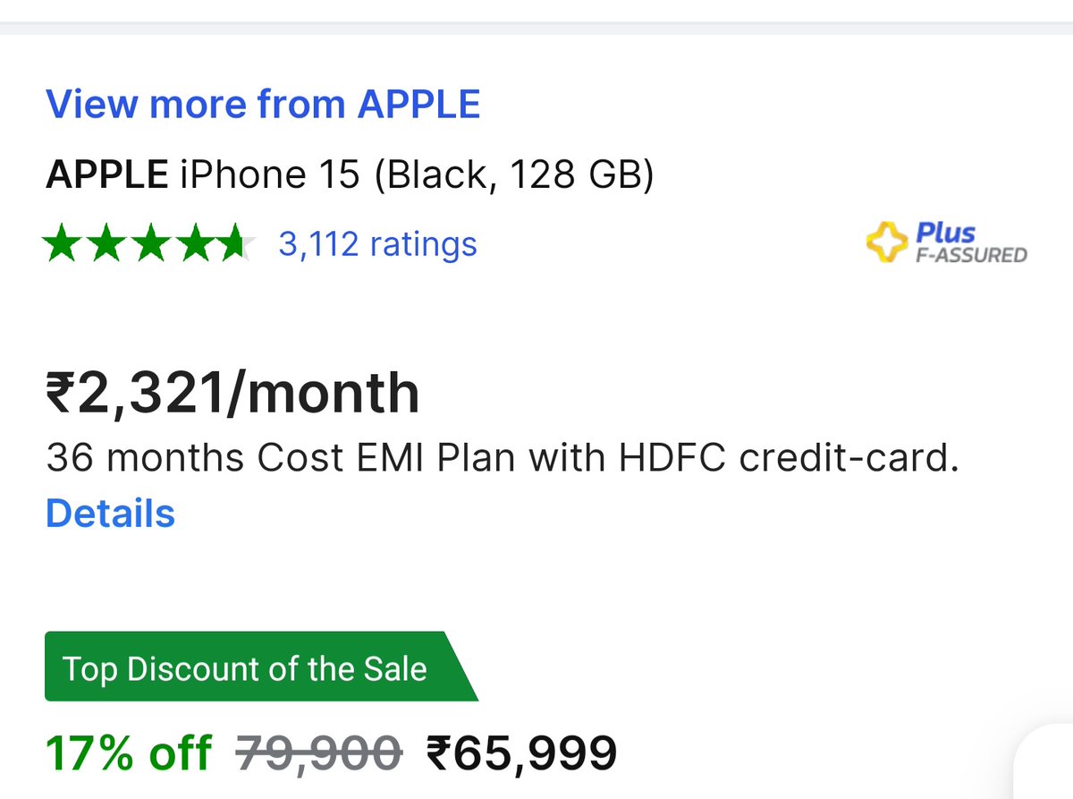 GyanTherapy's tweet image. Latest Apple iPhone 15 at 65,999/-
Good offer for iPhone users with Type C port &amp;amp; Dynamic Island (60Hz)
Isbaar Apple kafi pahle gir Gaya .... I mean price gir Gaya 🔥