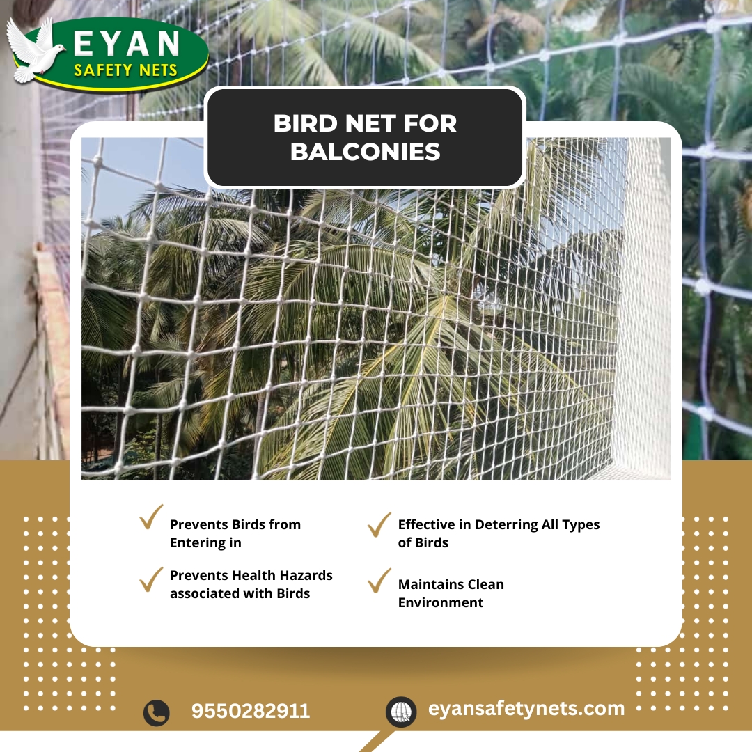 eyansafetynets's tweet image. Say goodbye to bird troubles on your balcony! 🚫🐦 Introducing the Bird Net For Balconies by Eyan Safety Nets Hyderabad. Protect your space from pesky birds and keep your balcony clean and safe. eyansafetynets.com/bird-net-for-b…
#NoMoreBirds #BalconyProtection #EyanSafetyNetsHyderabad