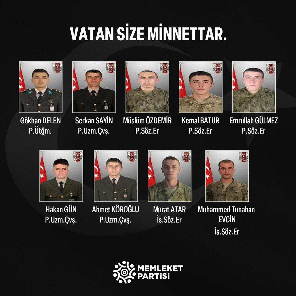 Vatan size minnettar. Milletimizin başı sağ olsun 🇹🇷