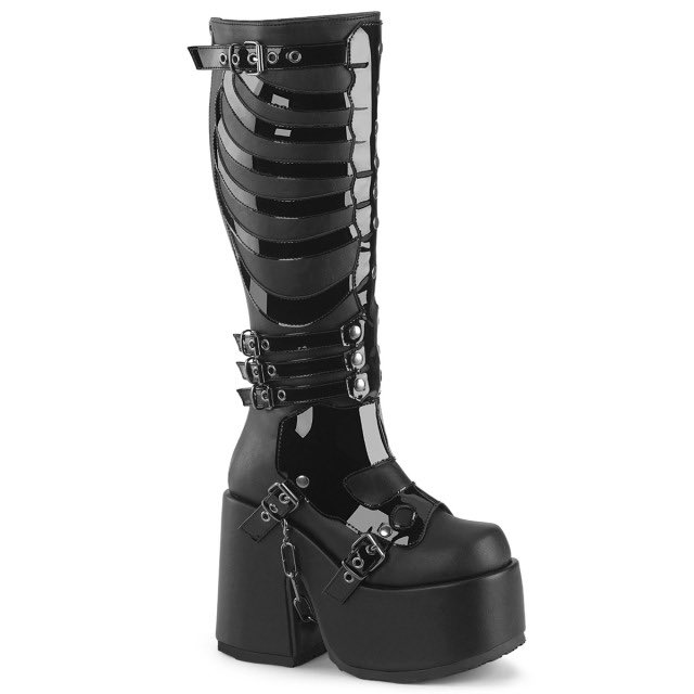 FDemoSAJEST's tweet photo. #DEMONIA  リブケージ厚底ブーツ/品番：CAMEL-235/CAM235
【ヒールの高さ】約13cm 【プラットフォームの高さ】約7cm
#デモニア #13cmヒール #ブーツ #コスプレ靴 #厚底ブーツ  #レザーブーツ #pleaser  #ゴシック #厚底靴  #厚底  #ブラックコーデ #デザインブーツ #衣装 #大きいサイズ https://t.co/Ft7iB2ipKp