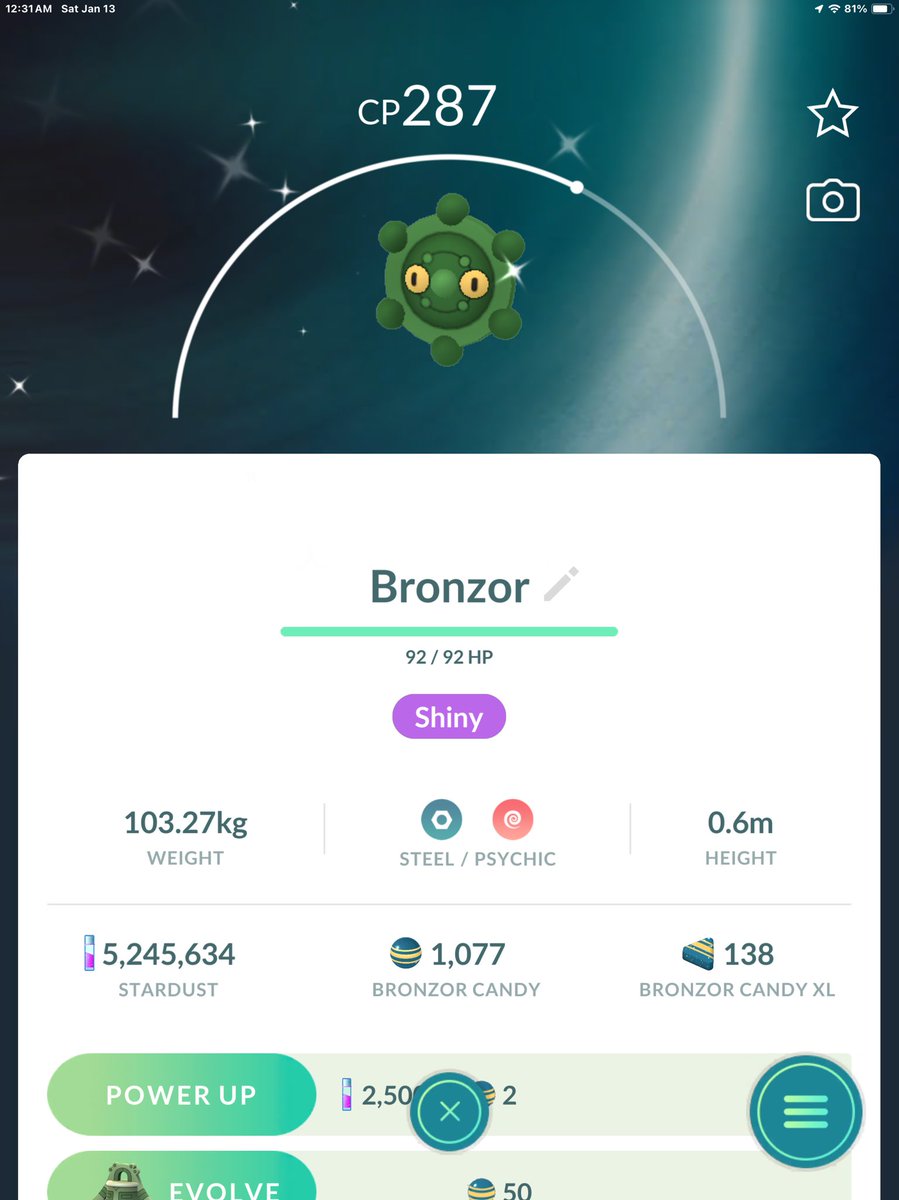 LadyDi1002's tweet photo. Sommody sent me 💯 and ✨ vibes? Well I got'em and I thank you kindly!!
#HundoBouffalant
#ShinyBronzor
#GOPlusPlusCatch
#HandCatch
#PoGO https://t.co/Xg9ggwewNk