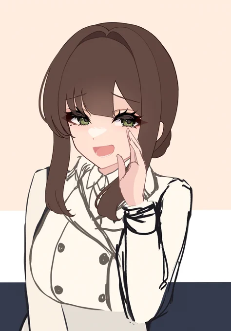 自分で描くといつもバランス崩れちゃうんだけど、他人のことナメてる表情好きなんよ。中学生くらいからずっと 今回こそはうまくいってくれ