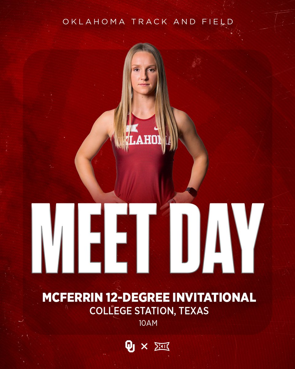 OU_Track's tweet photo. 𝙊𝙪𝙧 2️⃣0️⃣2️⃣4️⃣ 𝙙𝙚𝙗𝙪𝙩!

🏃 │ McFerrin 12-Degree Invitational 🏃‍♀️
📍 │ R.A. “Murray” Fasken ‘38 Indoor Track and Field Facility
⏰ │ 10 a.m.
📊 │ https://t.co/a6nHjfJMix
📺 SECN+ │ https://t.co/lYJAuJ7KIn

#BoomerSooner ☝️ https://t.co/m14qcHdopH