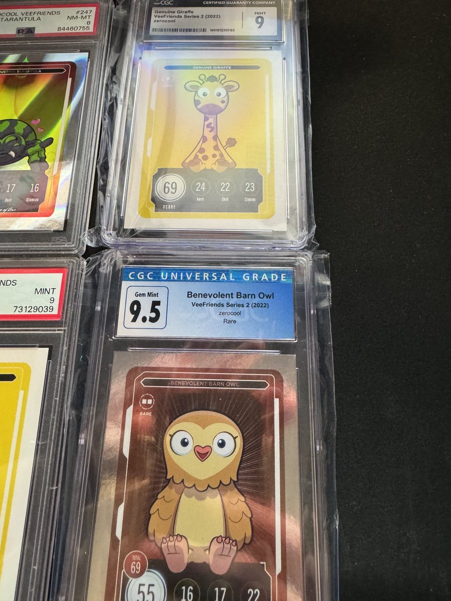 EvoeX_eth's tweet photo. Slabby patty Saturday! Selling all of these! Make offers below or dm! 🖤 #SlabbyPattySaturday @VeeFriendsCards @garyvee @adamripps https://t.co/Pkl9ECsk7a