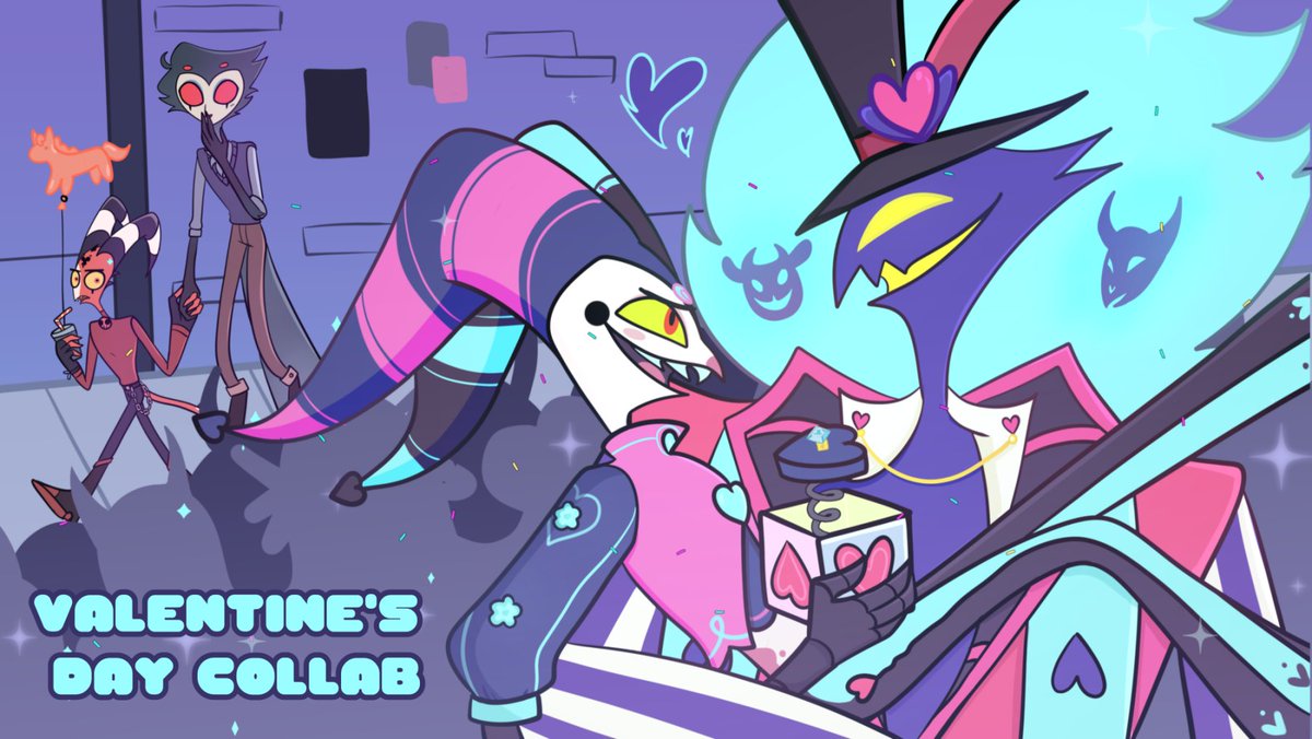 JealousCartoon's tweet photo. The Valentine's collab is here! 💕
I'm organizing another silly fun collab between artists on the fandom.
#HelluvaBoss #HelluvaCollab #HelluvaBossFanart
More info on the 🧵 https://t.co/M469CjQepX