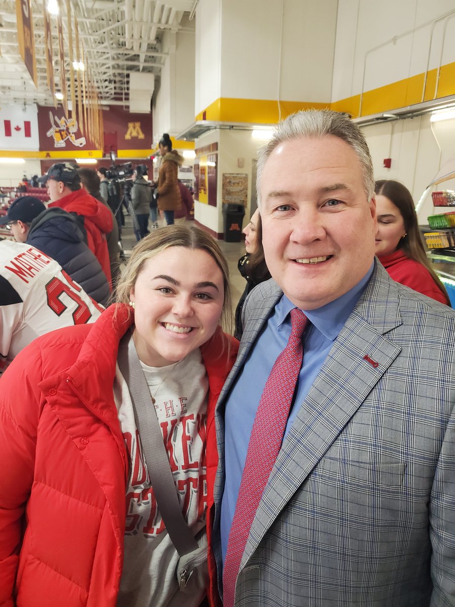 derekschooley's tweet photo. Got a chance to run into some more @RMUMHockey &amp; @RMUWHockey alums as well as some former staff members today at our game. @michaelaboyle16 @Schaeffs19 @badeutsch and Joe Tuset. Great to see the support in Minnesota for the Colonials. https://t.co/YlYD2TEQsH