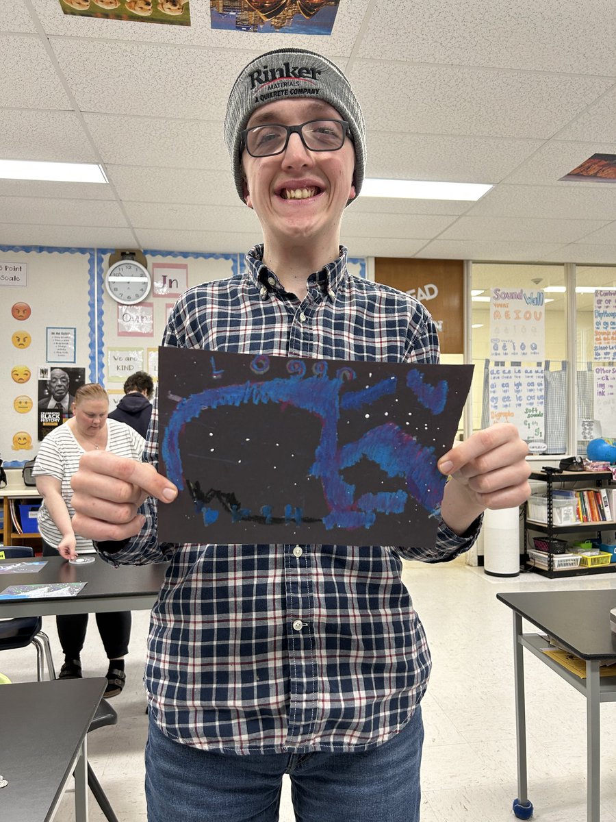Today we learned about the northern lights and completed an art project with oil pastels! ⁦<a href="/LaSalle_LDSB/">La Salle Secondary</a>⁩