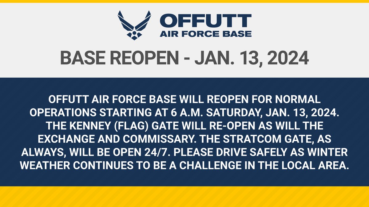 Offutt Air Force Base (@Offutt_AFB) on Twitter photo 2024-01-13 02:07:59