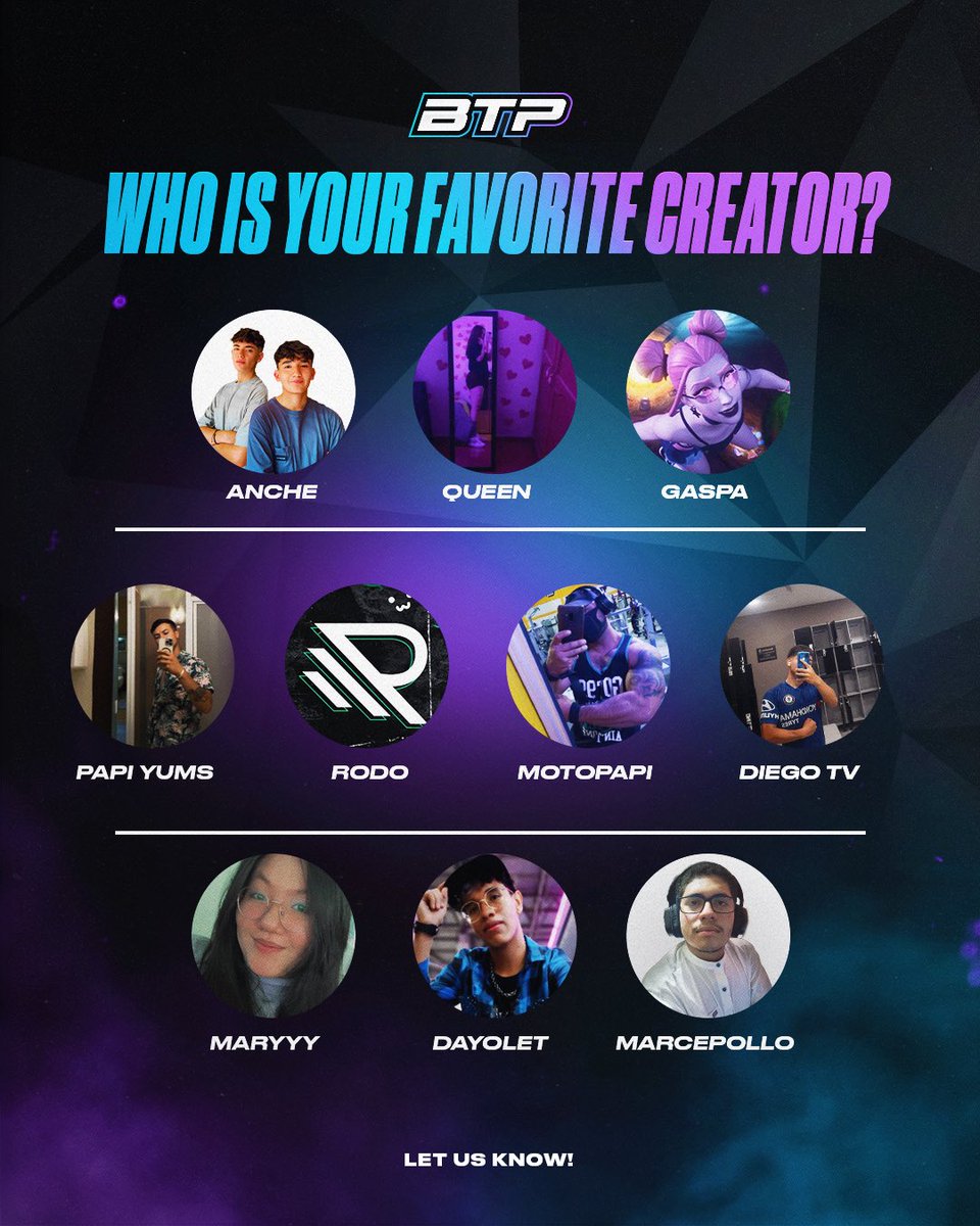 borntoplaygg's tweet photo. Who is Your Favorite Creator? 💙

Let us know in the Comments! 👀👇 https://t.co/gdeh7l6uCX