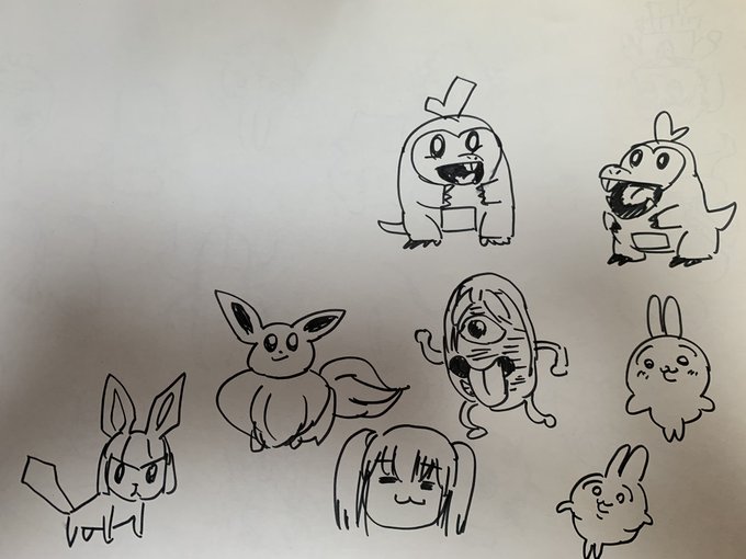 でも「数十秒で描いた落書きが見たい」って言われても即興で描ける絵なんてこんなもんですよ!! 