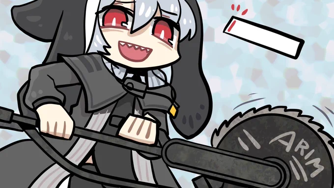 武器描くの苦手だけど、火力高そうな武器構えてる女の子を描くのは好きだよっていう絵 