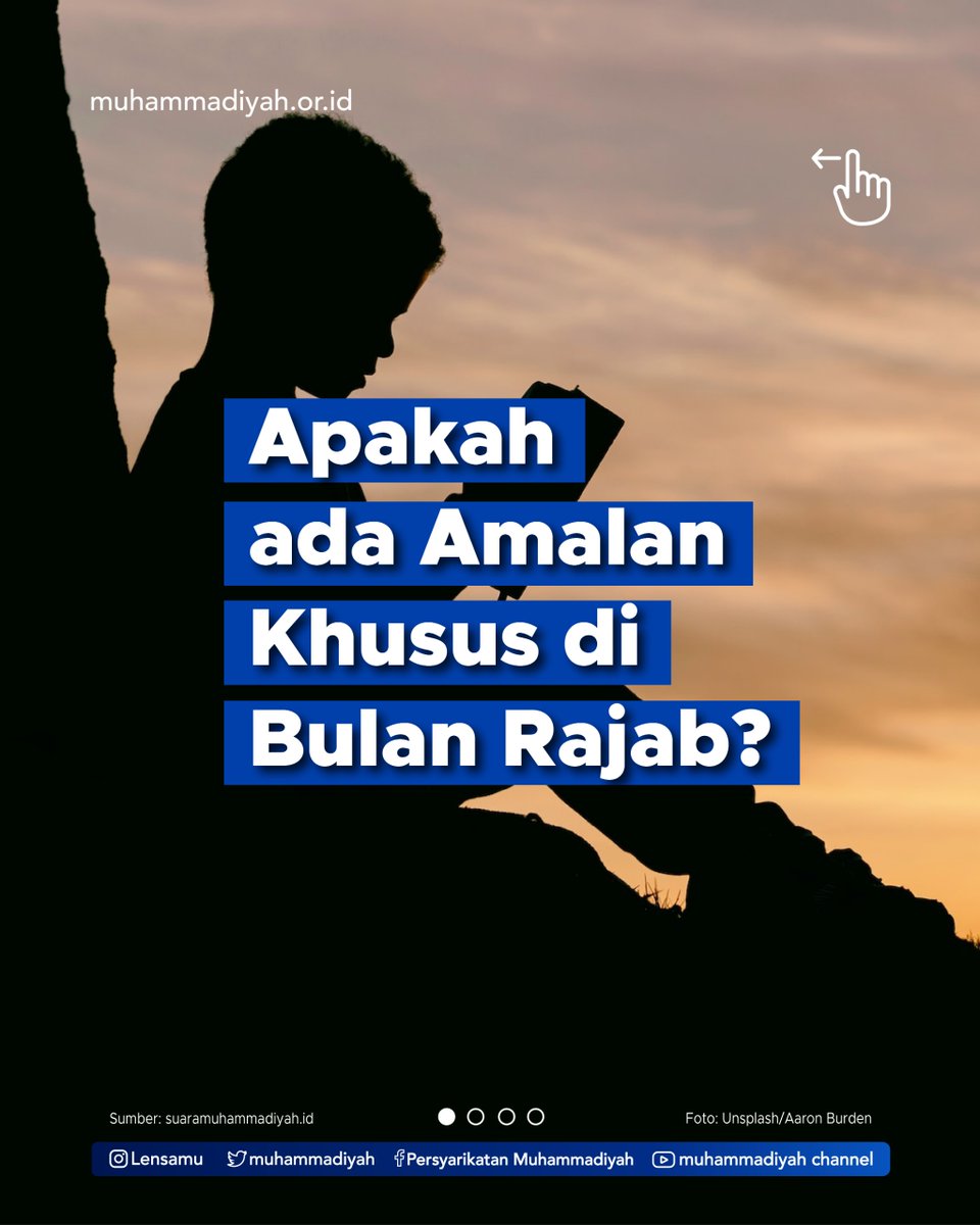 muhammadiyah's tweet photo. Bulan Rajab termasuk salah satu dari empat Bulan Haram dalam Bulan Hijriyah yang diharamkan berperang dan berbuat maksiat padanya, serta dianjurkan untuk memperbanyak amal saleh. Ada hadis-hadis yang menyatakan bahwa ada amalan-amalan khusus yang mendatangkan pahala di Bulan Rajab, namun ternyata hadis-hadis tersebut dhaif sehingga jika melakukannya termasuk dalam perbuatan bid’ah yang diharamkan agama.

#Rajab #Muhammadiyah #Ibadah
