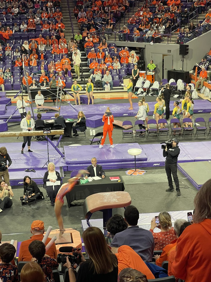 Congratulations <a href="/ClemsonGym/">Clemson Gymnastics</a> on an incredible debut! I loved being in Littlejohn tonight for your inaugural meet.  My new favorite Clemson sport! 🐅🤸