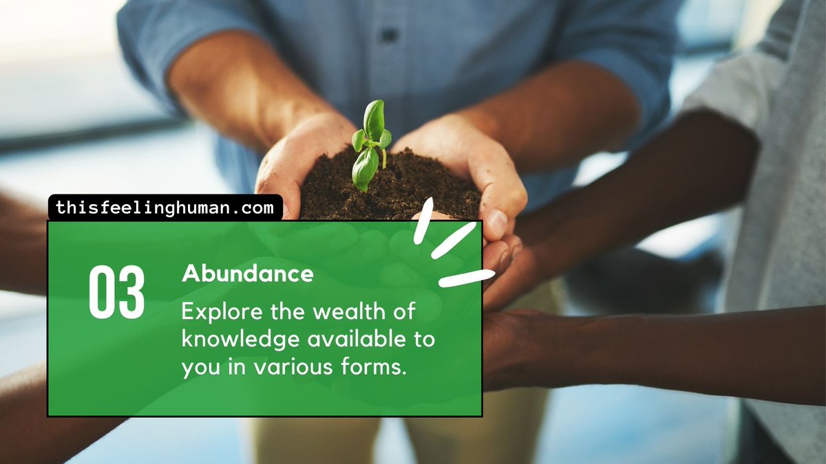 Day 3 of the 30 Days of Embracing Abundance: Today’s exploration takes us into the vast realm of knowledge. Embrace the journey of expanding your mind and soul.

Visit thisfeelinghuman.com/about

#30DaysOfAbundance #EmbraceKnowledge #ExpandYourMind #wisdomseeker #lifelonglearner