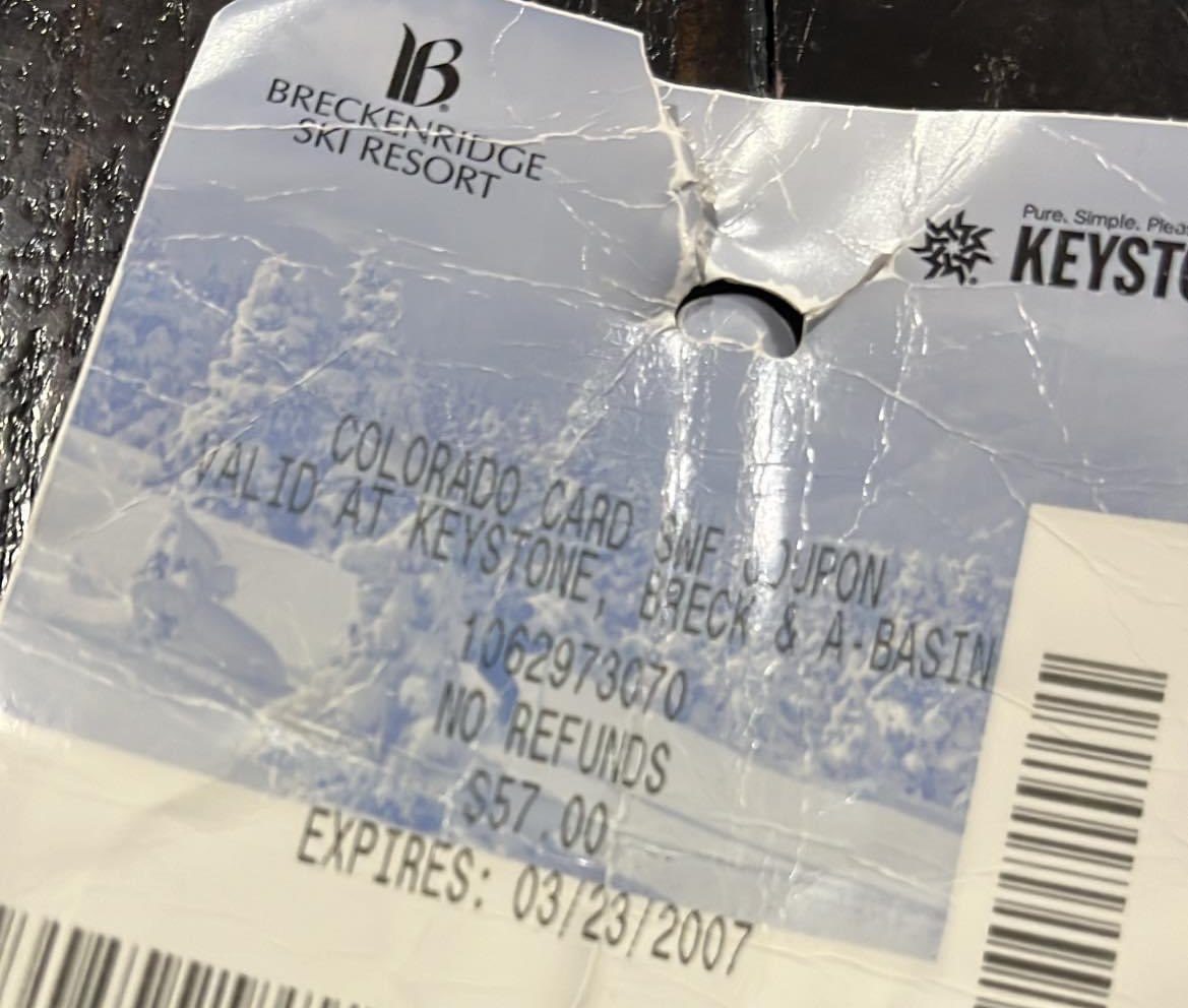 DonMiami3's tweet photo. Breckenridge Day pass from 3/2007 was $57… today $245 + fees 

Eye opening devaluation of the dollar https://t.co/kB54iVvQd0