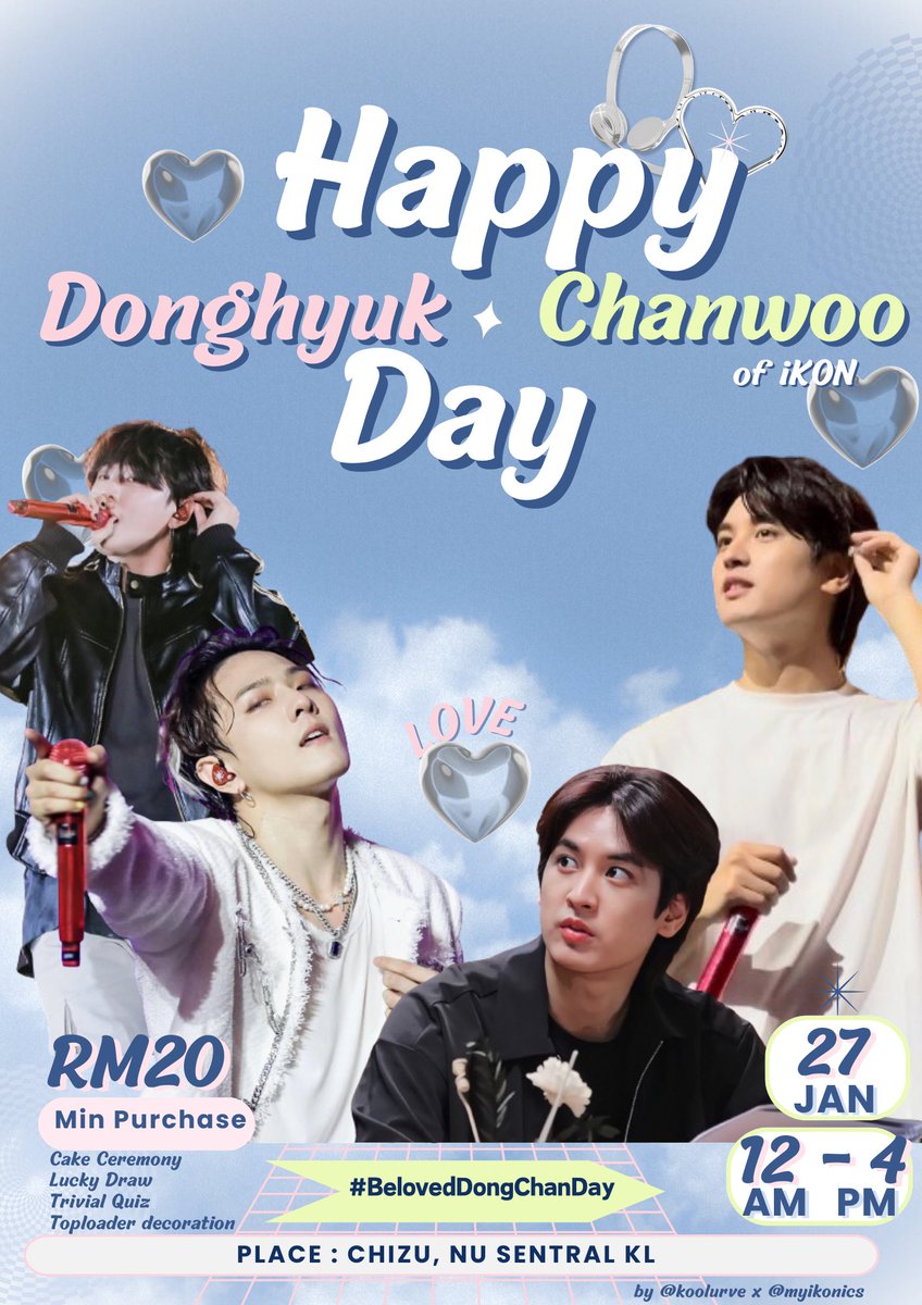 koolurve's tweet photo. Hi iKONICS!!🖍️🖍️
Youre invited to Donghyuk and Chanwoo Birthday Celebration🎂

☁️✨Happy DongChan Day✨☁️

🗓️ 27th Jan 2024 (Sat)
📍Chizu, NU Sentral KL
⏱️12pm - 4pm

mark the date and join us💐

#BelovedDongChanDay
#DK #DONGHYUK 
 #CHANWOO
#iKONinKL https://t.co/JMlAPkN0Ur