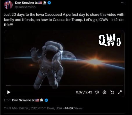 WETHEKINGDQMQ98's tweet photo. SCAVINO🇺🇸🦅
Just 20 days to the Iowa Caucuses! A perfect day to share this video with family and friends, on how to Caucus for Trump. Let’s go, IOWA—let’s do this!!!
11:01EST
2:43 VID
https://t.co/pft4JLHzEK https://t.co/WKJhQm8uax
