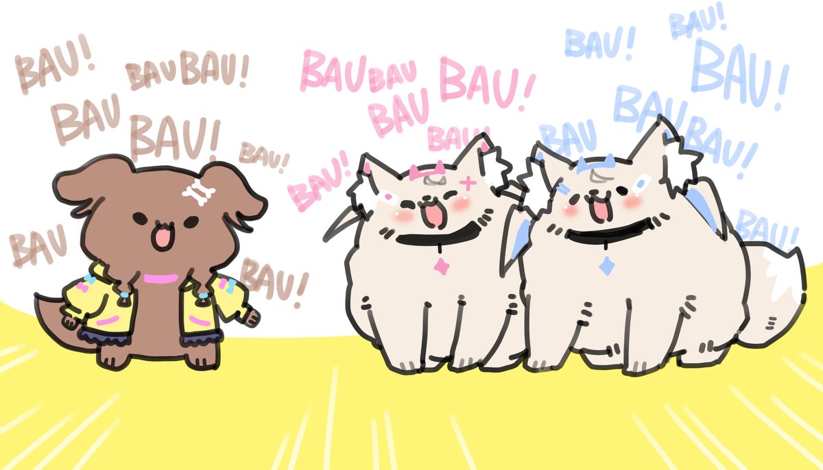 戌神ころね 「(*^▽^*) BAU!BAU!BAU!BAU!BAU!BAU!BAU!BAU!」|Gugu caveのイラスト