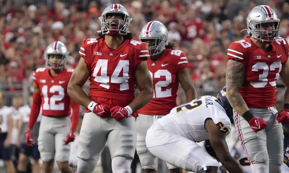 OhioStFootball's tweet photo. So to recap… the boys are back, and you’re going to be in trouble. #ReloadTheClip

🔒 Jack Sawyer
🔒 Tyleik Williams
🔒 Lathan Ransom
🔒 Cody Simon
🔒 Ty Hamilton
🔒 Denzel Burke
🔒 Donovan Jackson
🔒 Jordan Hancock
🔒Emeka Egbuka
🔒 J.T. Tuimoloau
🔒 TreVeyon Henderson
➡️ Marvin Harrison Jr. 
➡️ Mike Hall Jr.

🔒🌰😤
