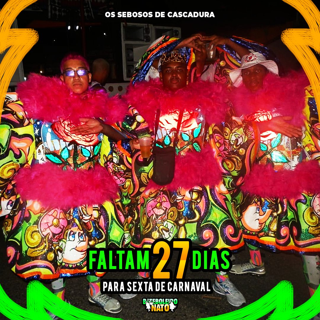 bateboleironato's tweet photo. FALTAM 27 DIAS PARA SEXTA DE CARNAVAL 🎭 https://t.co/sINhiCJYjQ