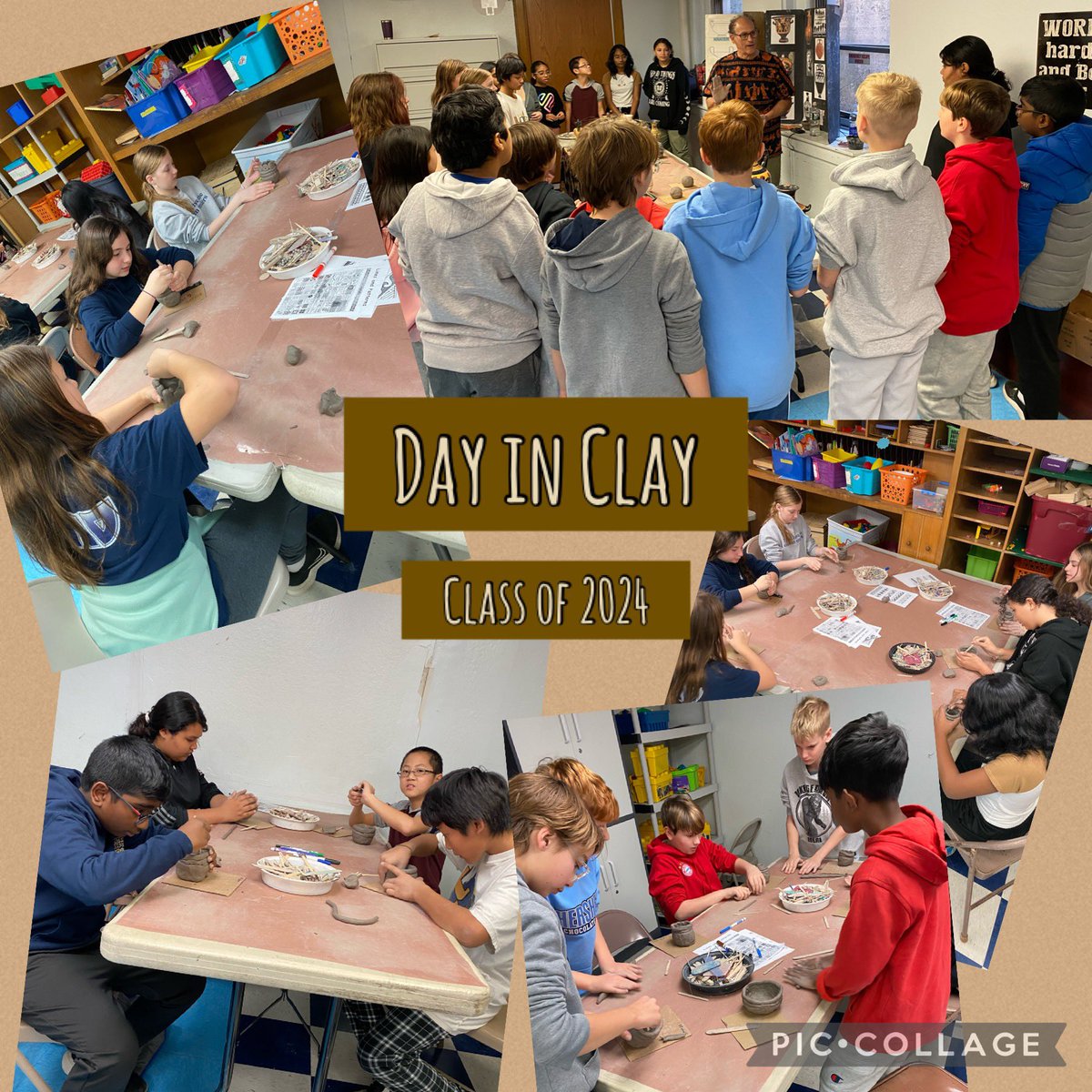 So much fun learning to create and  design our very own pottery with <a href="/DayInClay/">Cliff Mendelson</a>! 🏺 #WeAreFranklinSquare