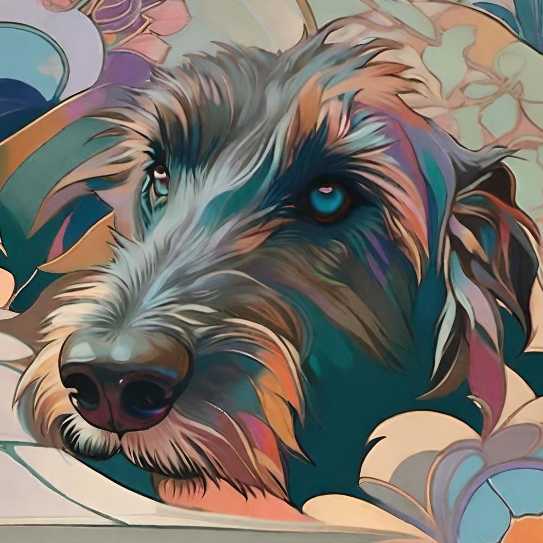 NudgetBucket's tweet photo. We welcomed a new member to our family today! Meet Mr. Jingles, hes half Irish wolfhound and 1/2 sheepadoodle (olde English sheepdog×standard poodle mix). He's 3 months old, and already acting like an old man. ❤️ https://t.co/chqDXCXphC