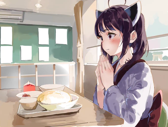 いただきます  #給食きりたん