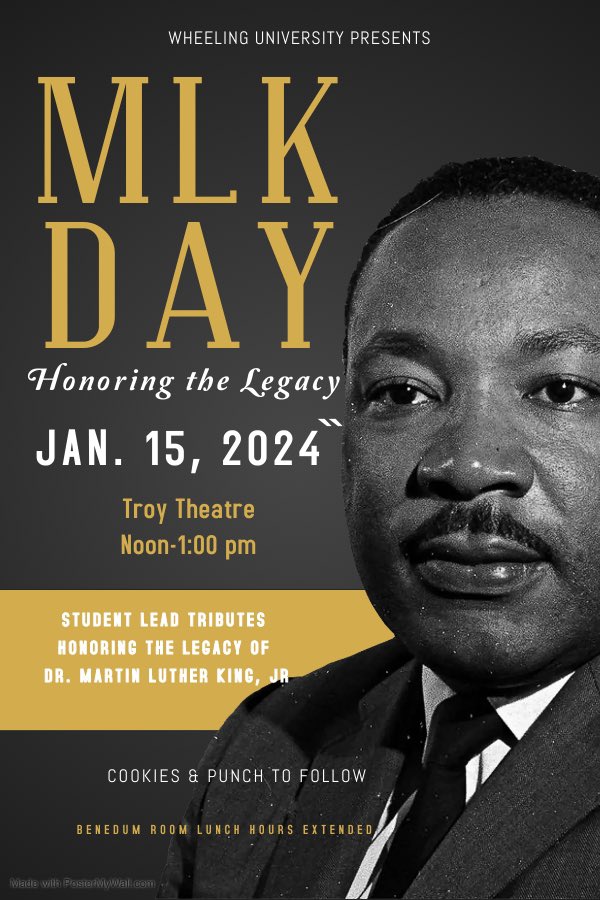 By continuing to honor Dr. Martin Luther King Jr.’s impact, Wheeling University furthers our commitment to living in a world that is harmonious, just, and merciful.