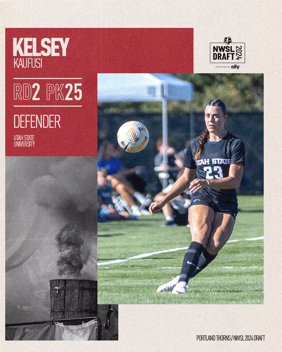 With the 25th pick in the 2024 #NWSLDraft we’ve selected Kelsey Kaufusi from Utah State.

Welcome to the Rose City, Kelsey! 🌹