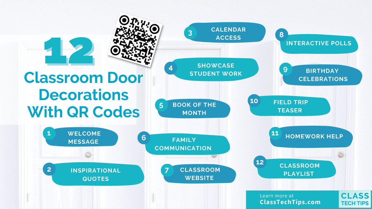 ClassTechTips's tweet photo. 🚪 Looking for unique classroom door ideas? Add a QR code for a fun twist! More on my blog. #ClassroomInnovation https://t.co/twjoukkR0S https://t.co/BUMCnkj3w6