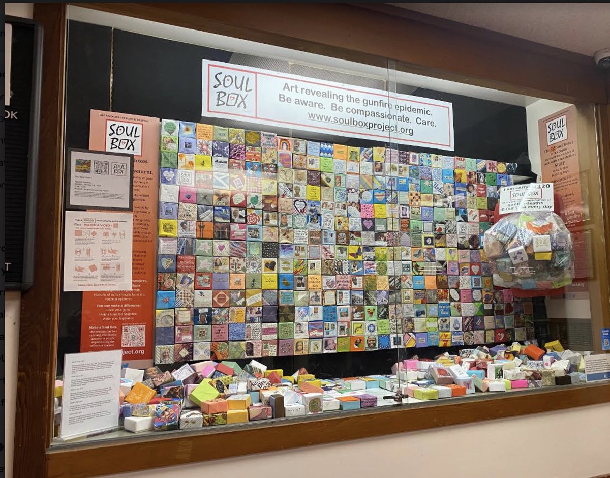 SoulBoxProject's tweet image. The Contra Costa Library system is showcasing the Soul Box Project revealing #gunviolence.  The Antioch Library 501 W. 18th St.Tues- Thurs 12-8  Fri -Sat. 9-5 
See over 1,000 origami Soul Boxes hand-folded &amp;amp; personalized with a name, an image or a message of protest or hope.
