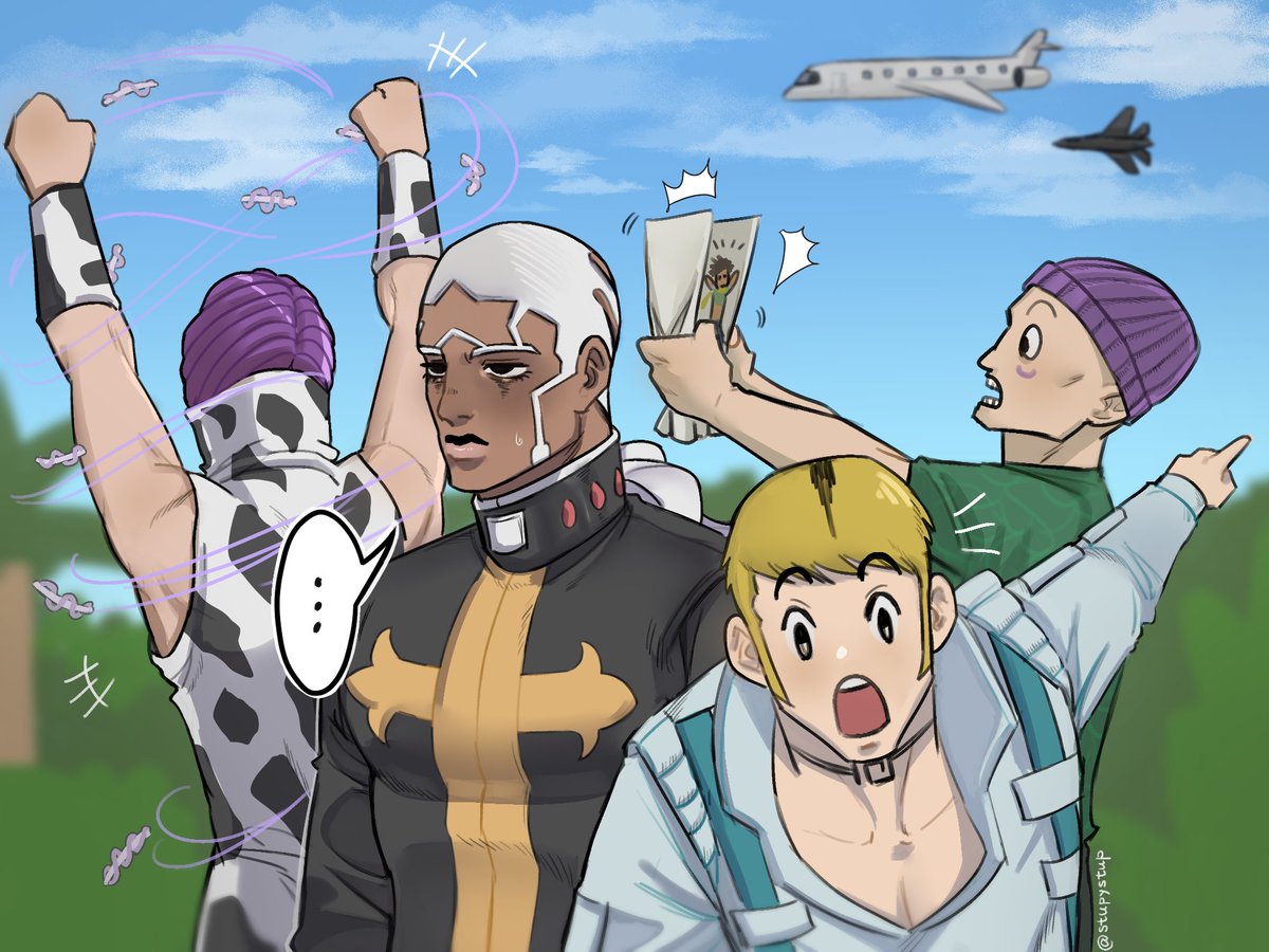 stupystup's tweet photo. a tired single father of three #jjba https://t.co/TJ3pwz3tdB