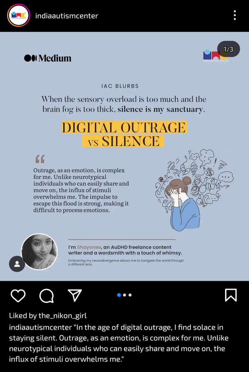 Shayoneespeaks's tweet image. New post for India Autism Center

instagram.com/p/C2BkrSIS00A/…

#AutismAwareness 
#AutismAcceptance
#AutisticWoman