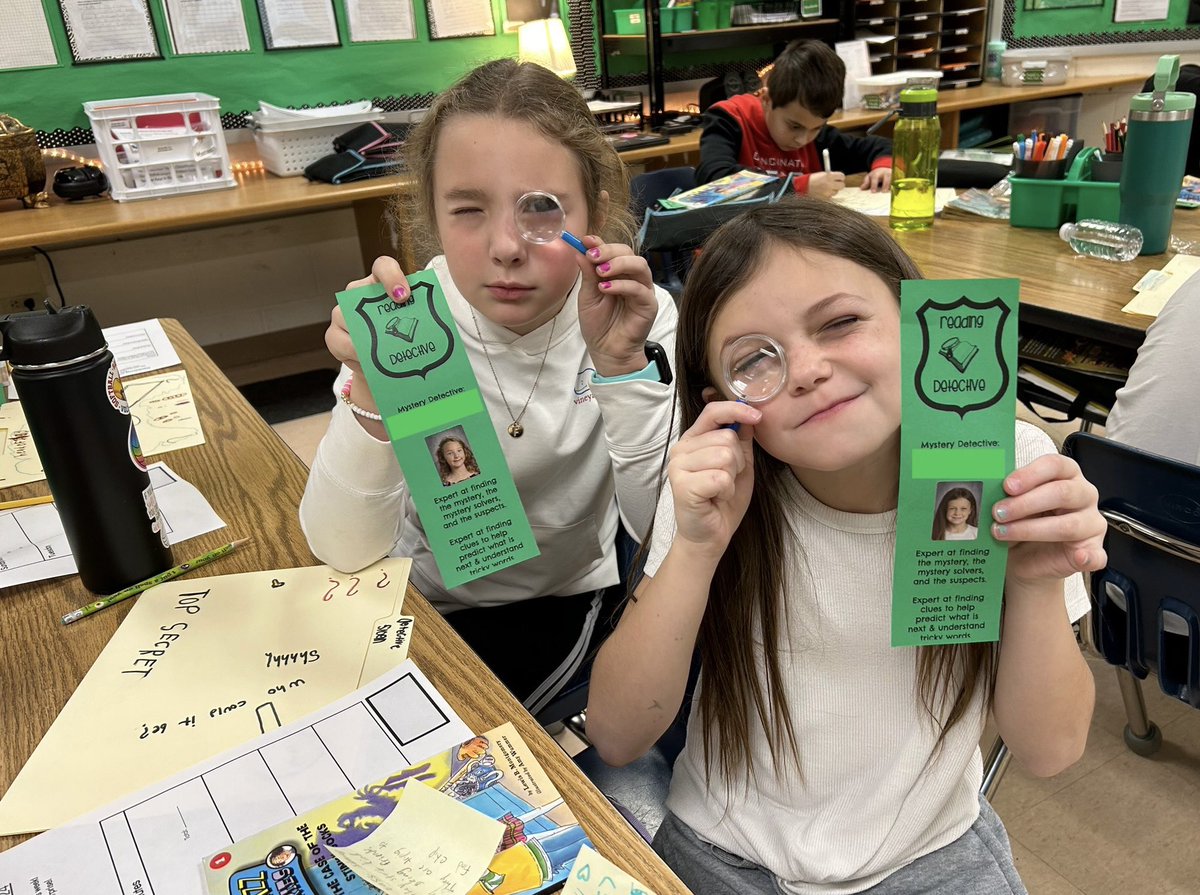 Our “Monster Learners” started our Mystery Reading Unit today! They are SO excited to look for clues with their magnifying glasses and make some predictions in their case files. Mystery books are such a fun way to keep developing our fiction skills! #MasonElementary