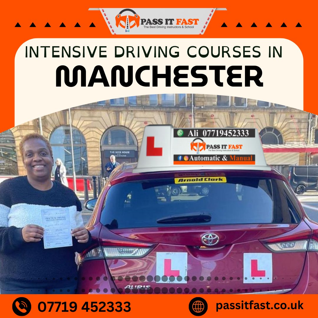 PASSITFAST's tweet image. Join Pass it Fast for intensive driving courses in Manchester.
Call and WhatsApp📞07719-452333
#IntensiveDriving #CrashCourseDriving #FastTrackDriving #LearnToDriveFast #RapidDrivingCourse #DrivingSchool #PassInWeek #IntensiveLessons #AcceleratedDriving #DrivingGoals #passitfast