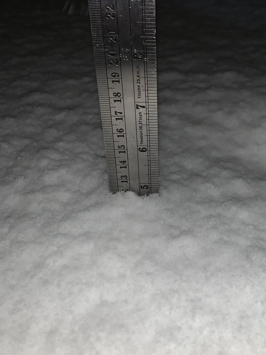12 cm of snow measured in Brampton at 10:30 pm #onstorm @ECCCWeatherON