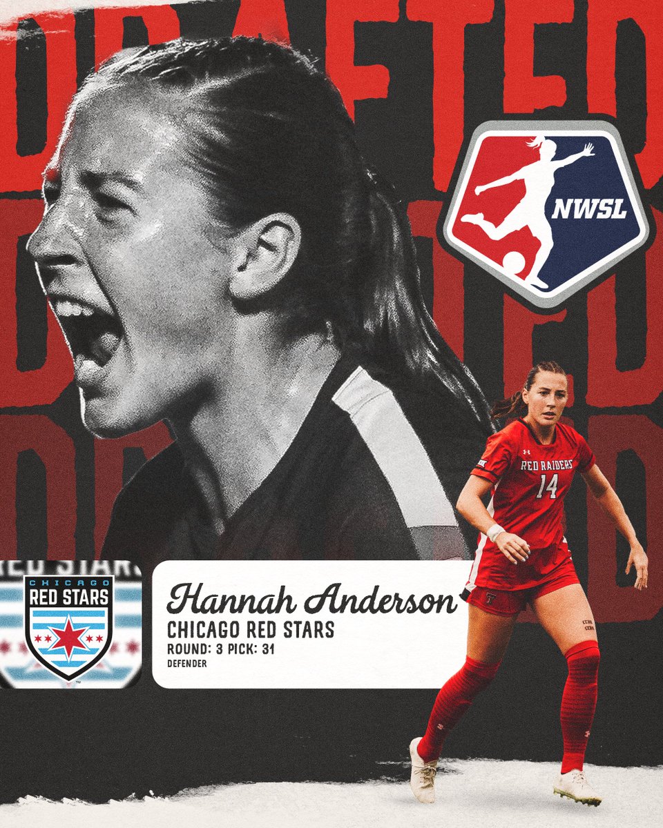 The Captain 🤝 The Windy City! The @chicagoredstars have selected Hannah Anderson in the Third Round of tonight's @NWSL draft #WreckEm | @hannah8anderson